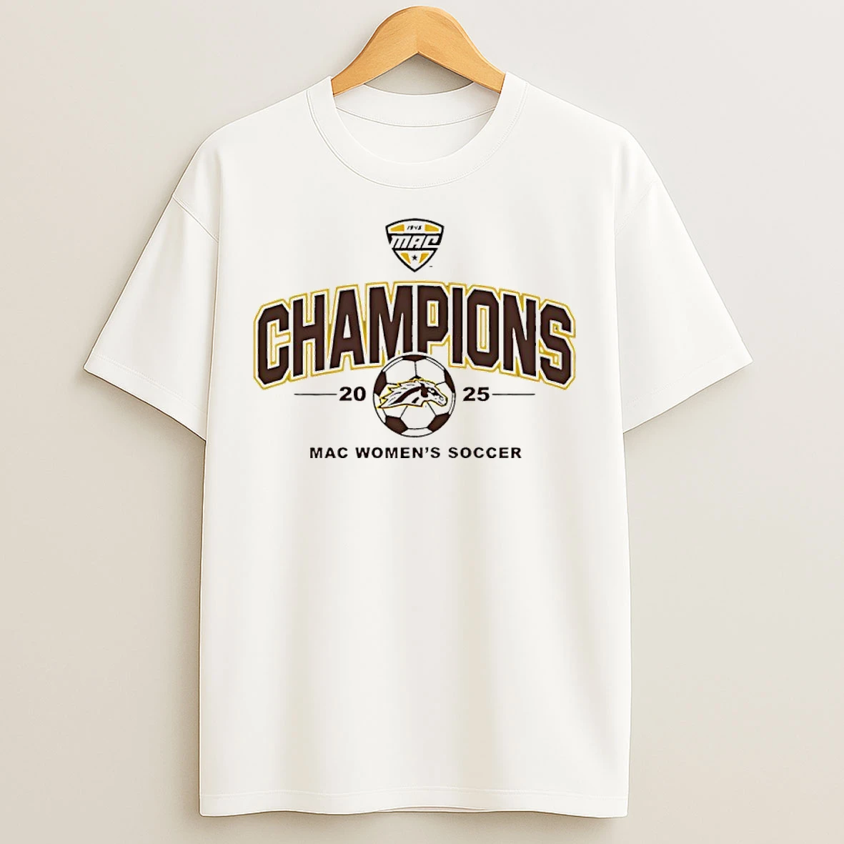 Classic Western Michigan Broncos 2025 Mac Soccer Champions Logo T Shirts