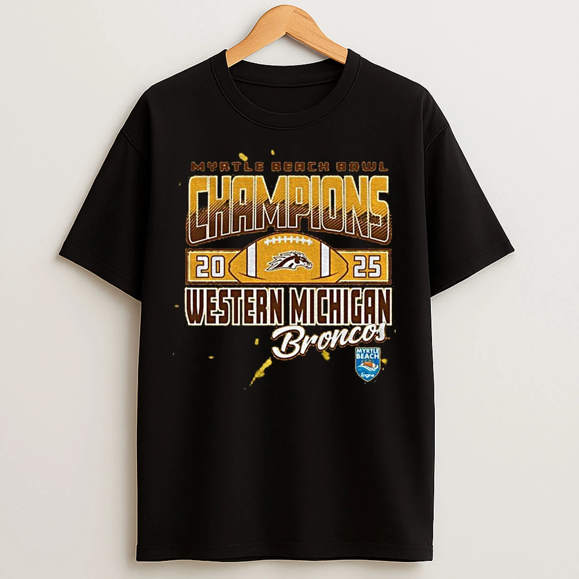 Classic Western Michigan Broncos Myrtle Beach Bowl Champions 2025 T Shirts