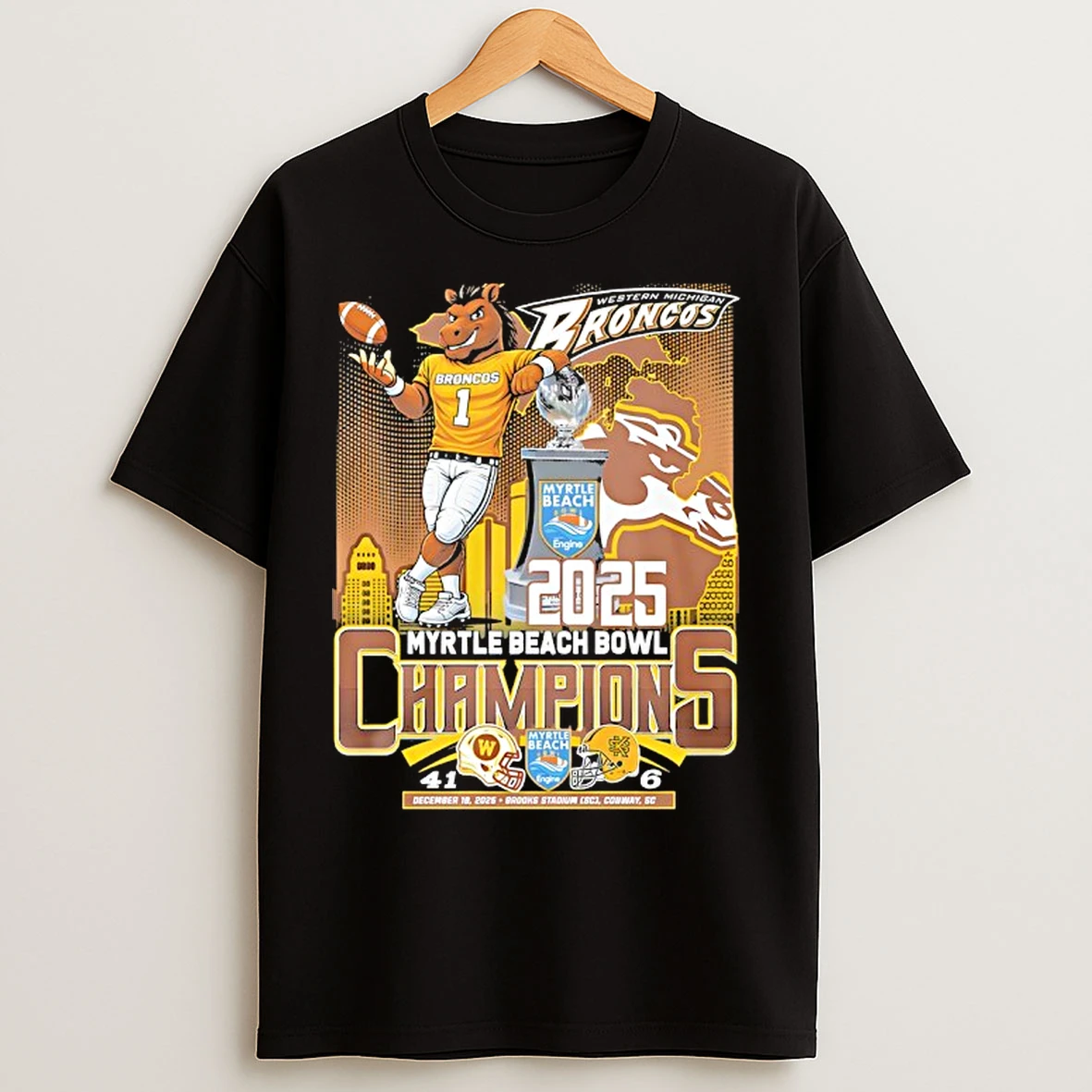 Classic Western Michigan Broncos At Myrtle Beach Bowl 2025 Champions 2025 T Shirts