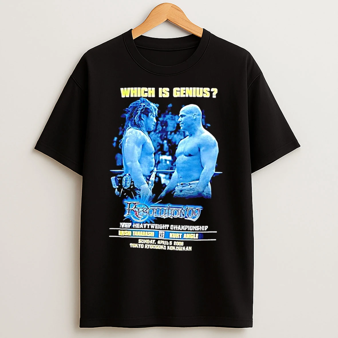 Classic Which Is Genius Hiroshi Tanahashi Vs Kurt Angle Wwe Retro T Shirts