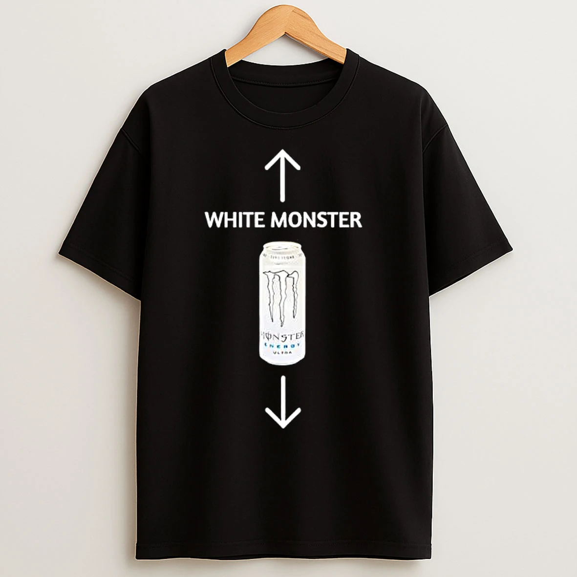 Classic White Monster Energy Drink Illustration T Shirts
