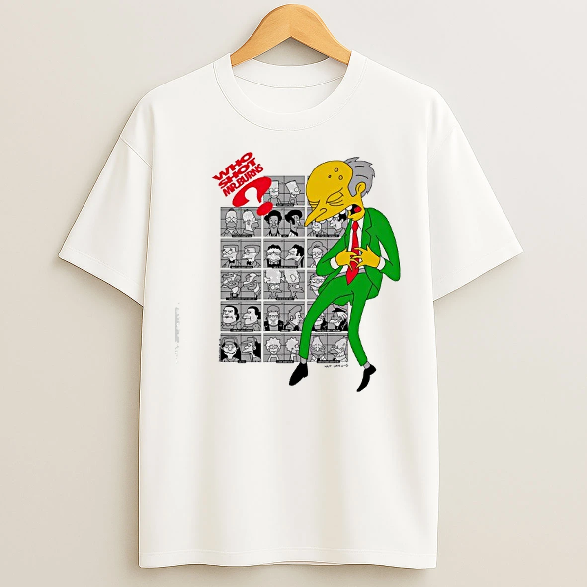 Classic Who Shot Mr Burns Simpsons T Shirts