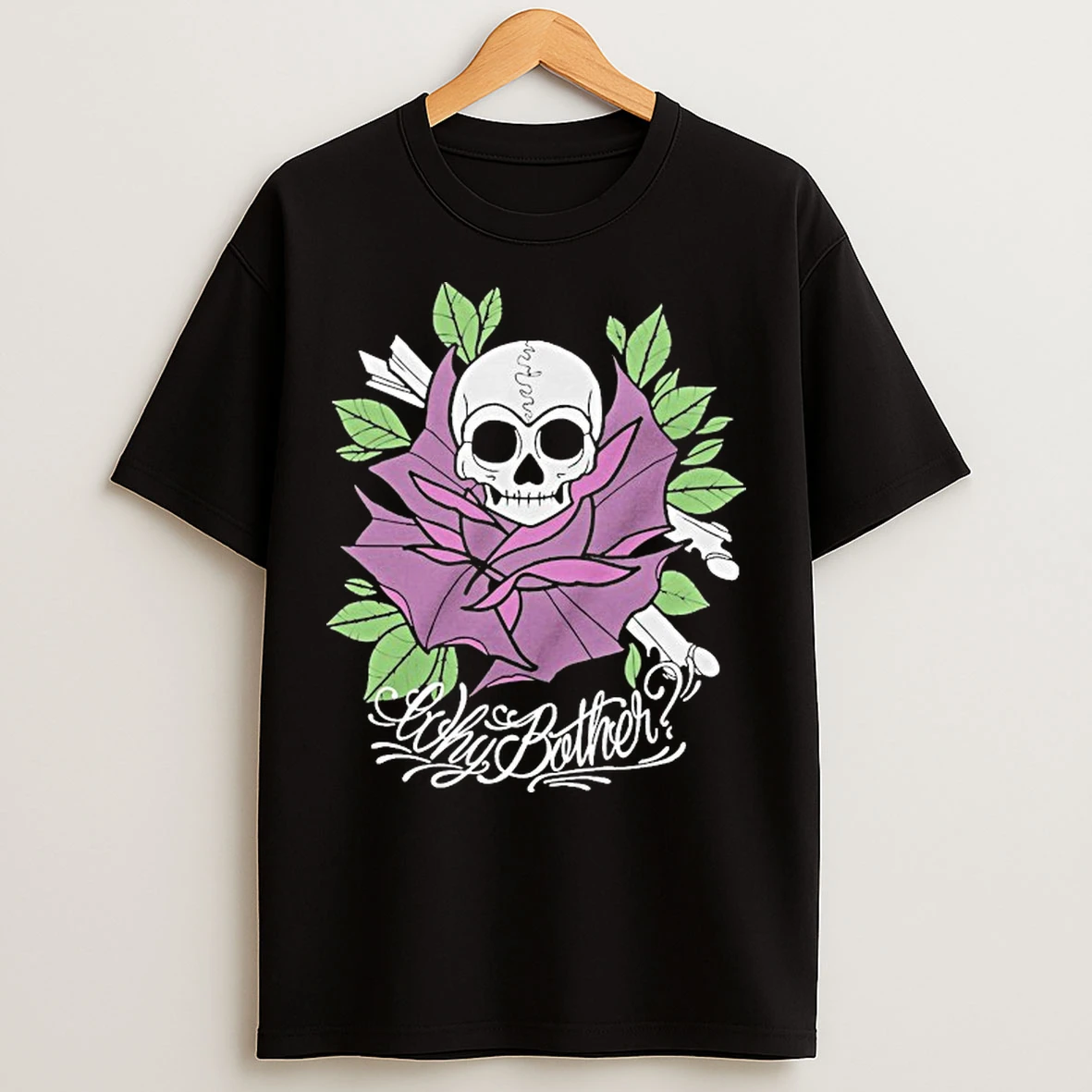 Classic Why Bother Skull Rose T Shirts