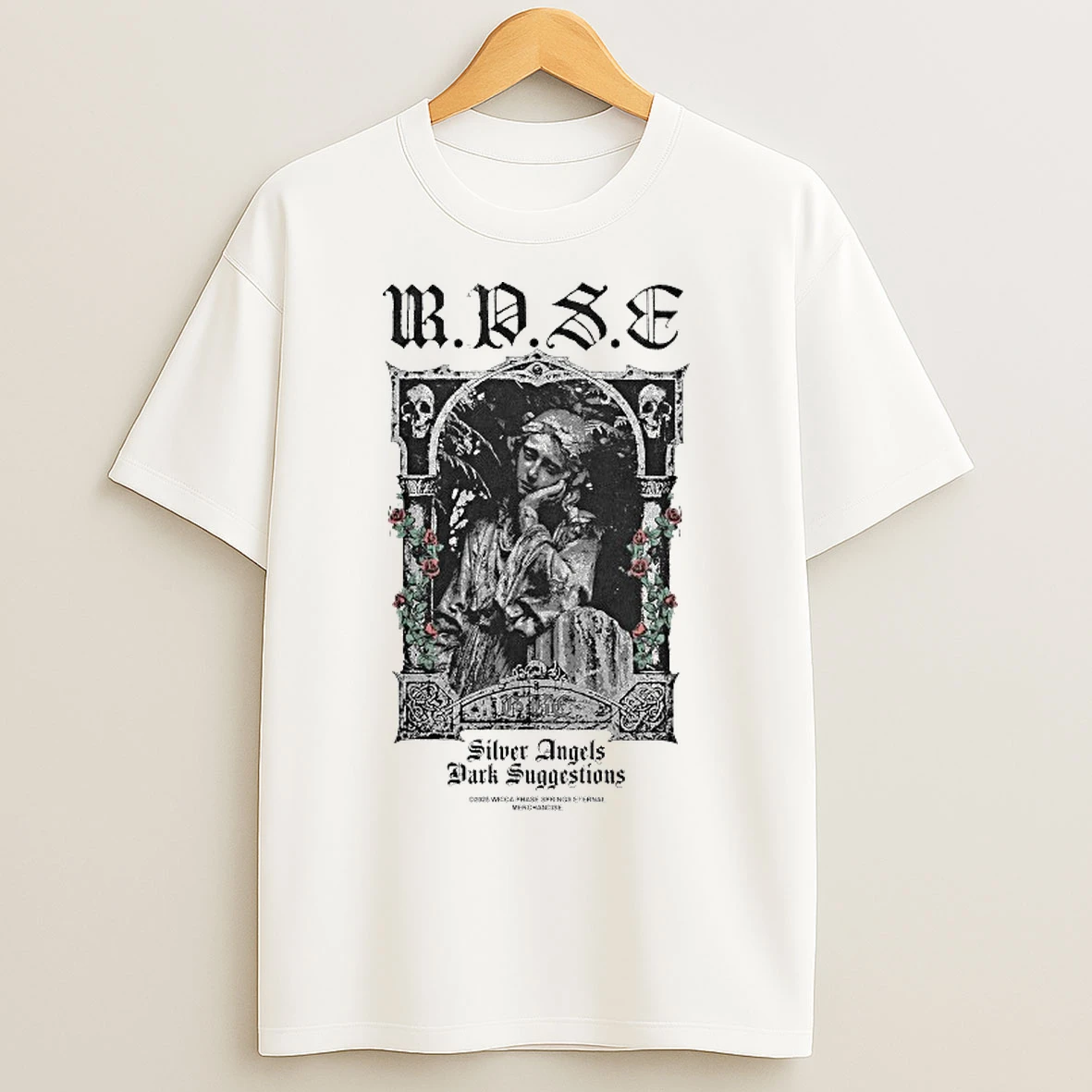 Classic Wicca Phase Springs Eternal Silver Angels Dark Suggestions Rose Angel T Shirts