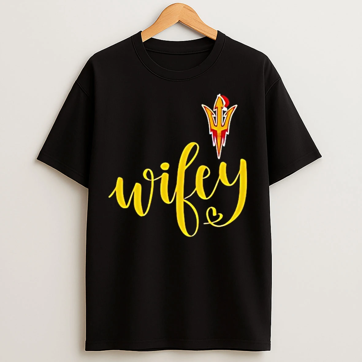 Classic Wifey Arizona State Sun Devils Santa Hat Merry Christmas T Shirts