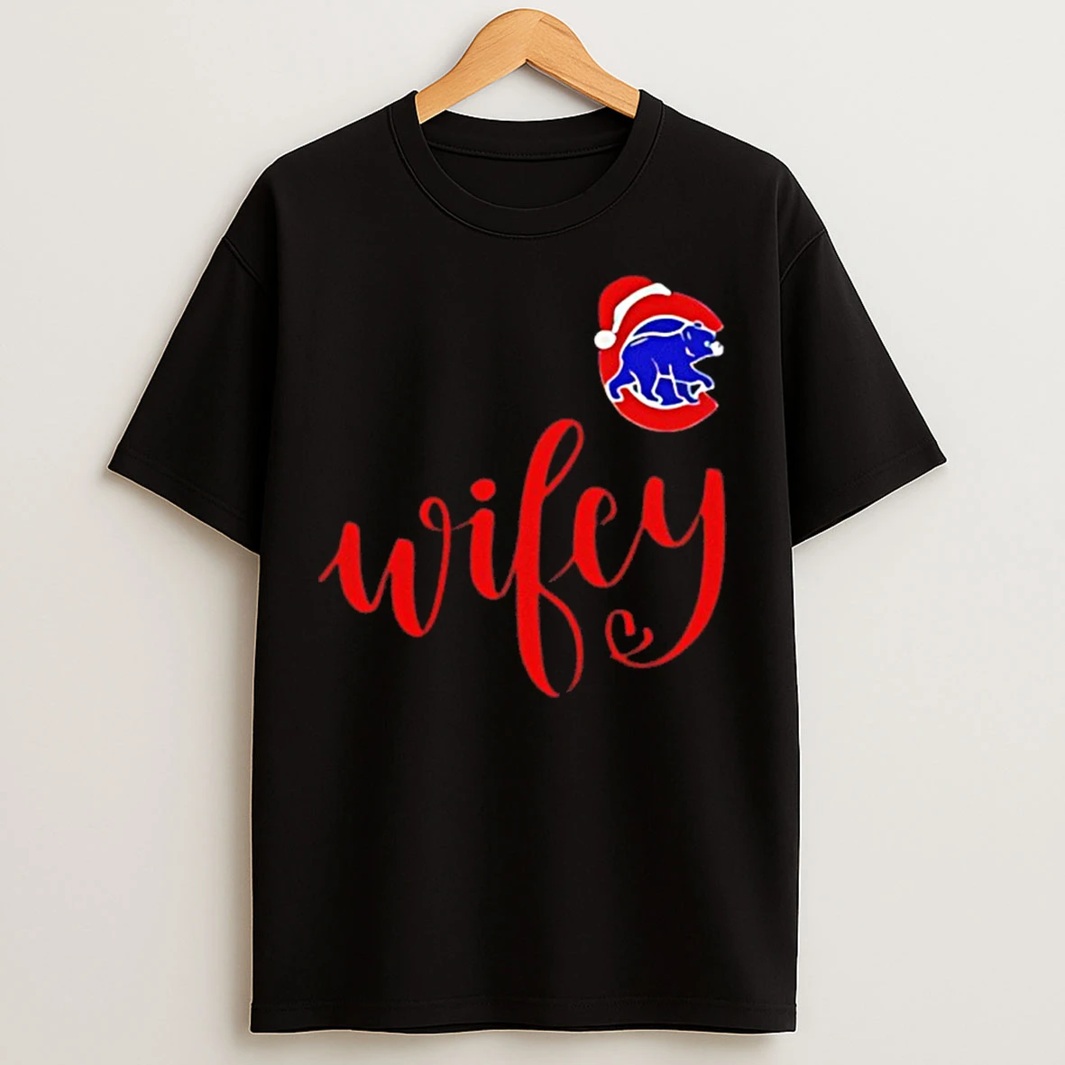 Classic Wifey Chicago Cubs Santa Hat Merry Christmas T Shirts