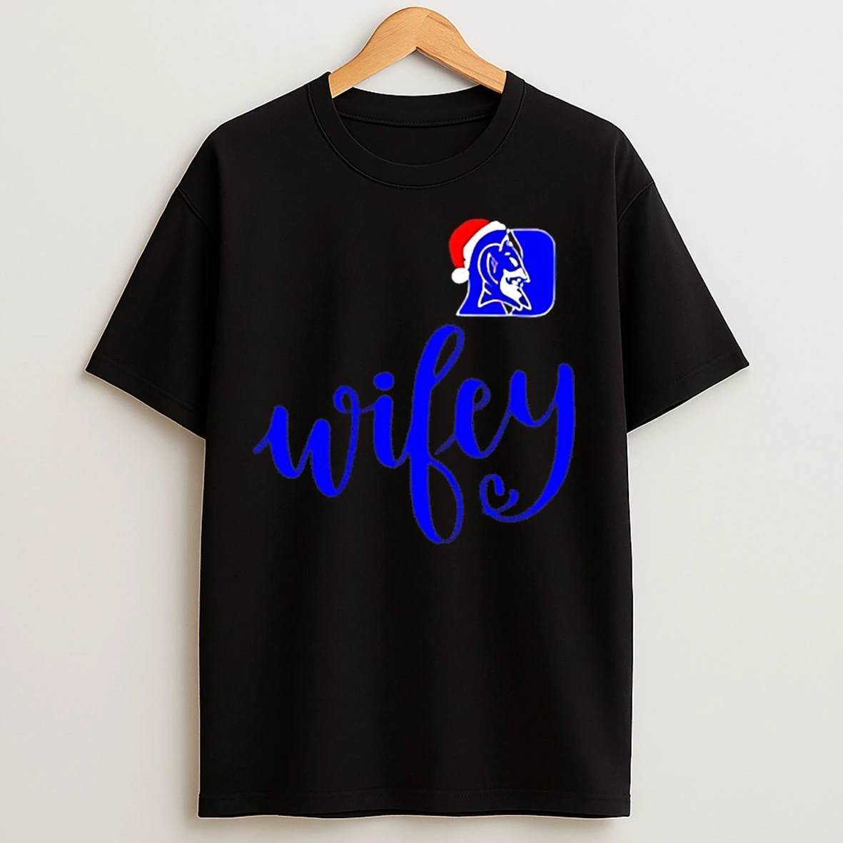 Classic Wifey Duke Blue Devils Santa Hat Merry Christmas T Shirts