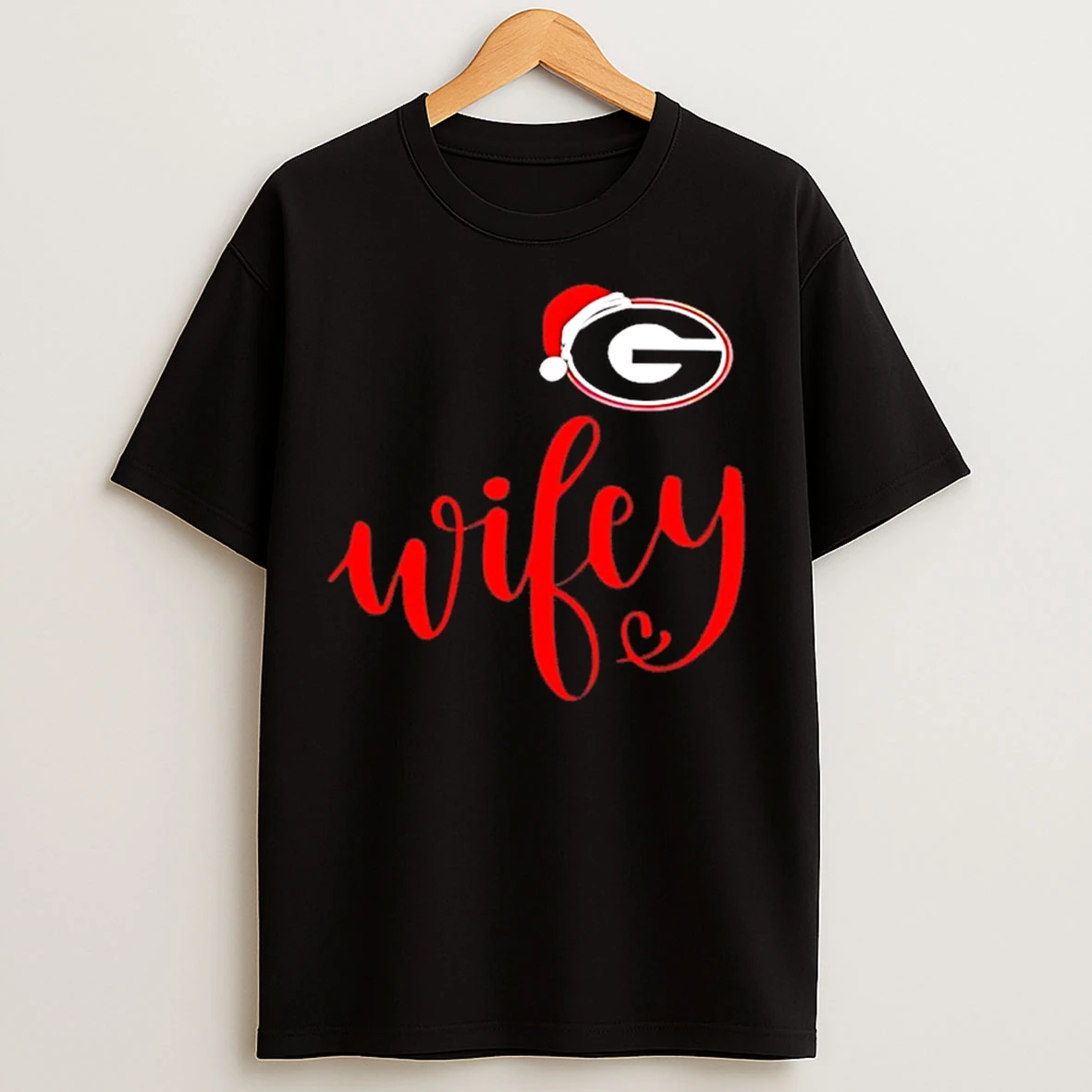 Classic Wifey Georgia Bulldogs Santa Hat Merry Christmas T Shirts