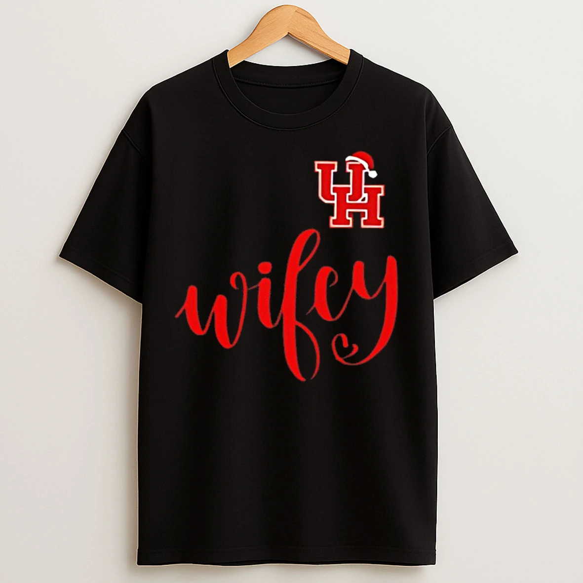 Classic Wifey Houston Cougars Santa Hat Merry Christmas T Shirts