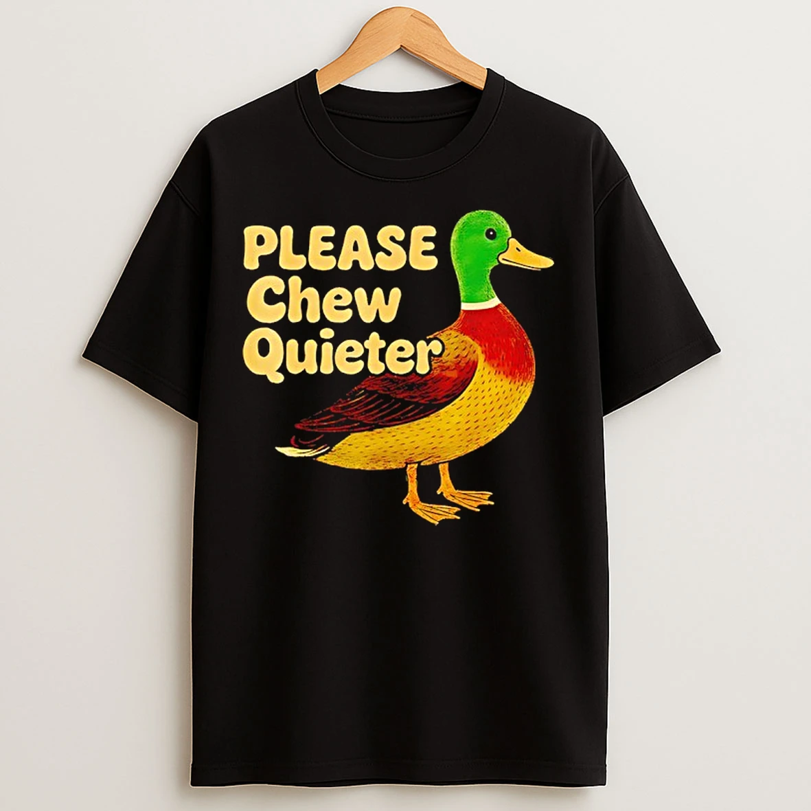 Classic Wild Duck Please Chew Quieter Sarcastic Animal T Shirts