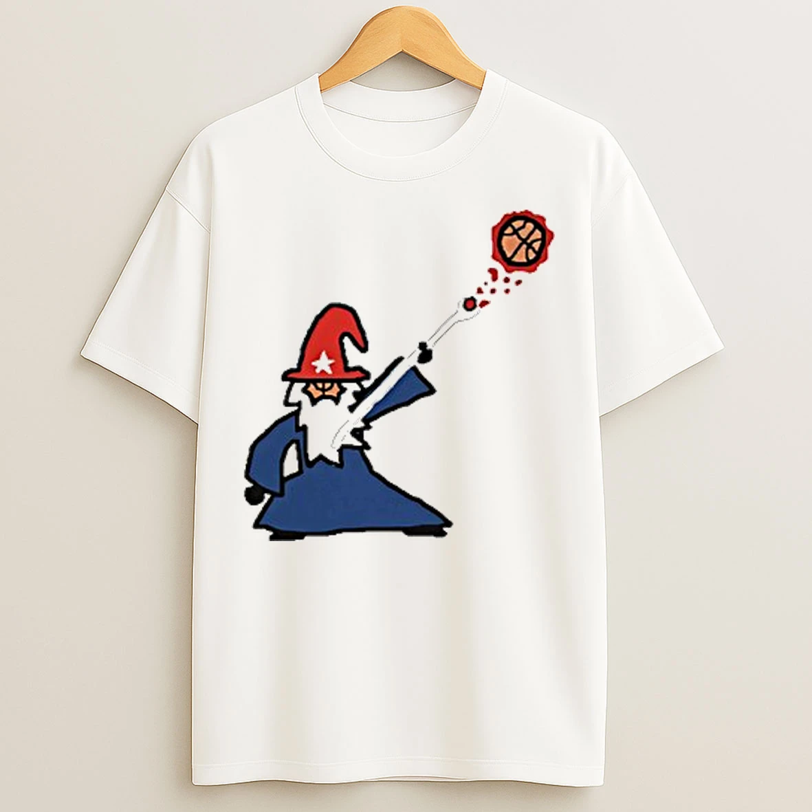 Classic Wizard Basketball Caricature T Shirts
