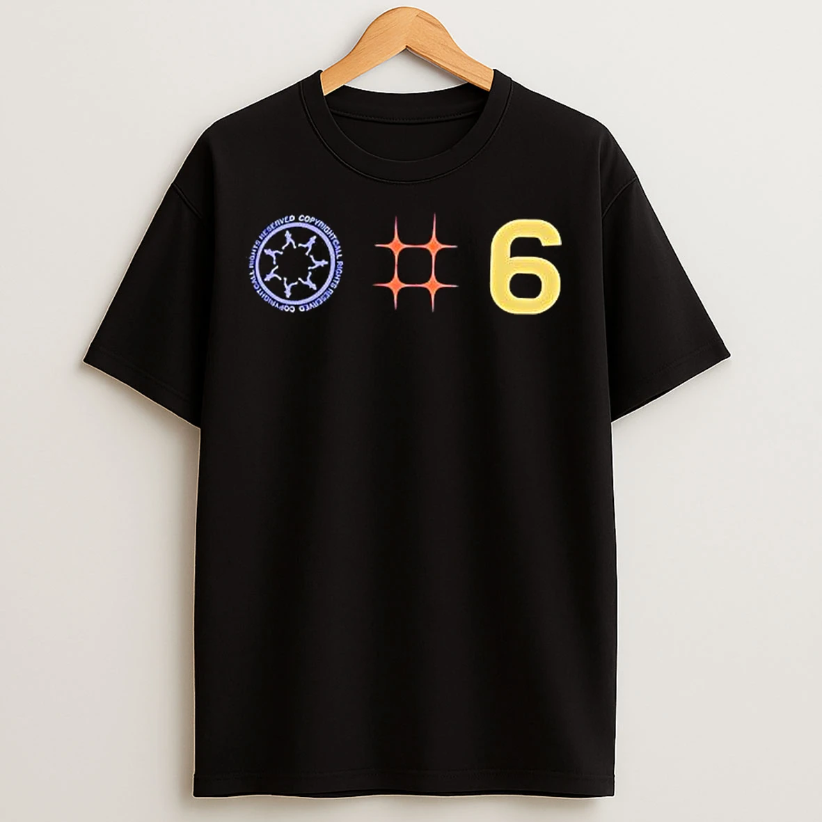 Classic Write Six Logo Stylish T Shirts