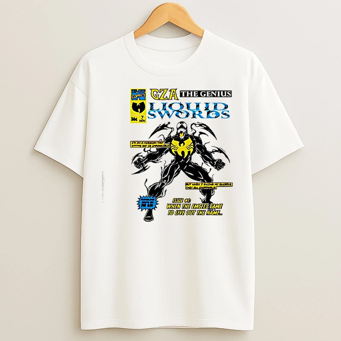 Classic Wu Tang Clan 36 Chambers Gza The Genius Liquid Swords Marvel T Shirts