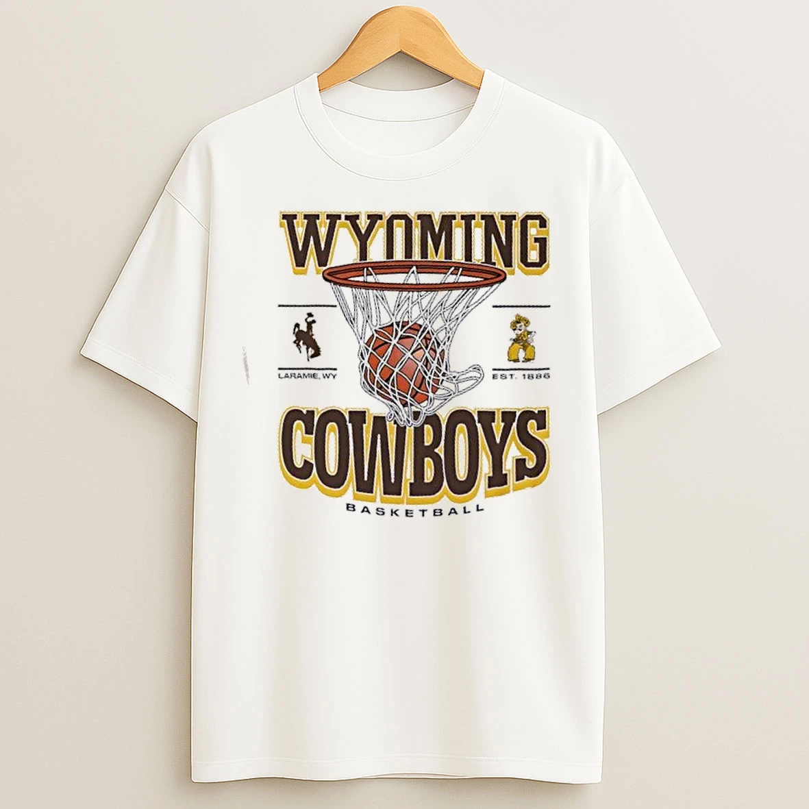 Classic Wyoming Cowboys Basketball Game Time Laramie Wy Est 1886 T Shirts