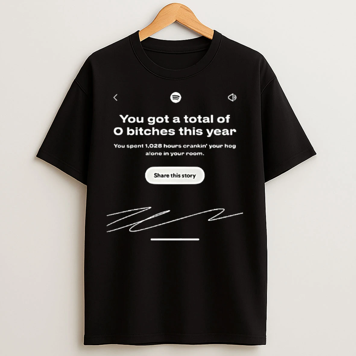 Classic You Got A Total Of 0 Bitches This Year Spotify Wrapped Interface T Shirts