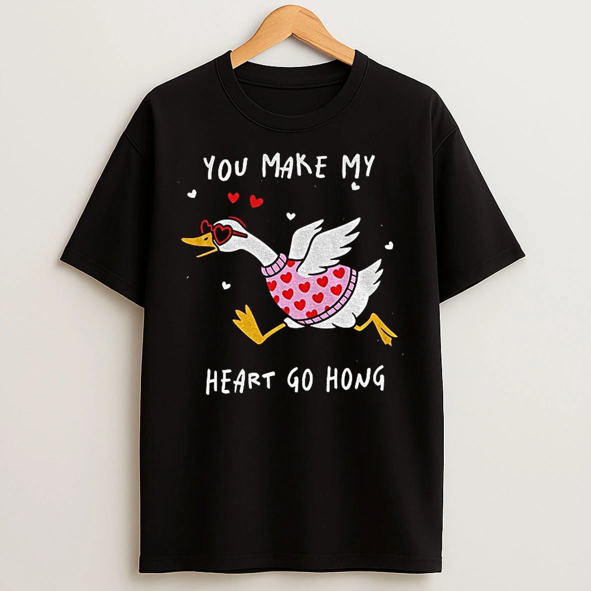Classic You Make My Heart Hong Goose Valentines Day T Shirts