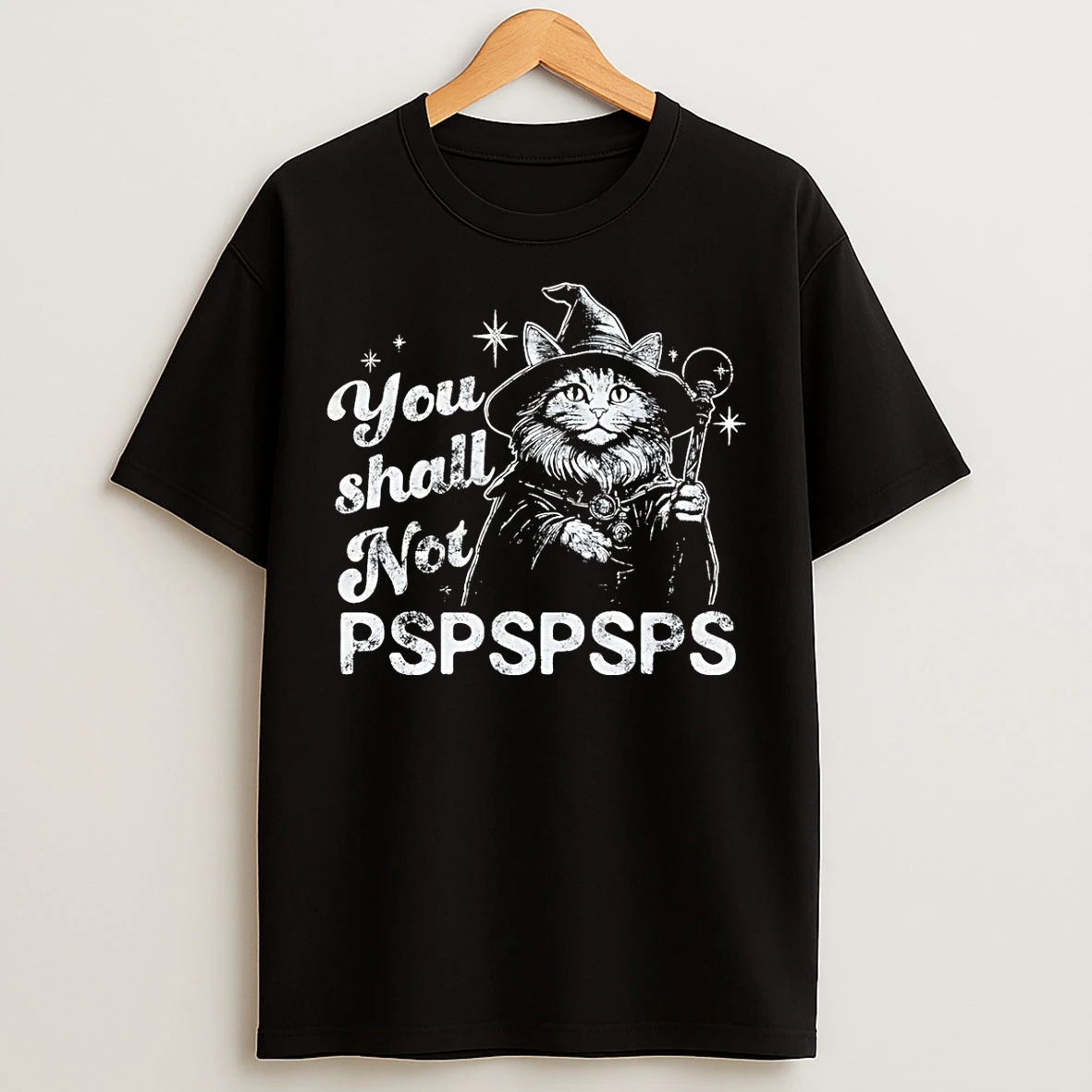 Classic You Shall Not Pspspsps Cat Wizard T Shirts