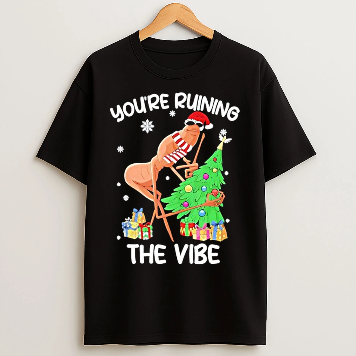 Classic Youre Ruining The Vibe Christmas Marcus The Worm Xmas T Shirts