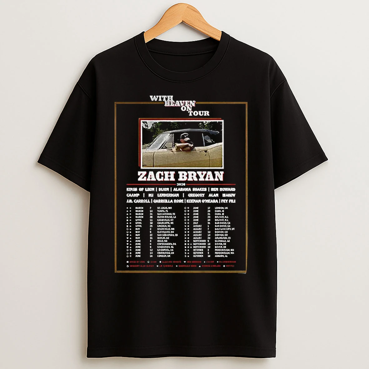 Classic Zach Bryan On Tour 2026 Heaven On Tour T Shirts