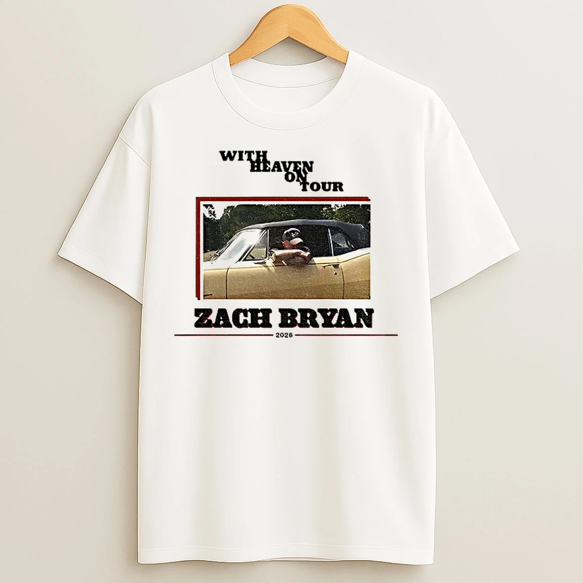 Classic Zach Bryan With Heaven On Tour 2026 Country Music T Shirts
