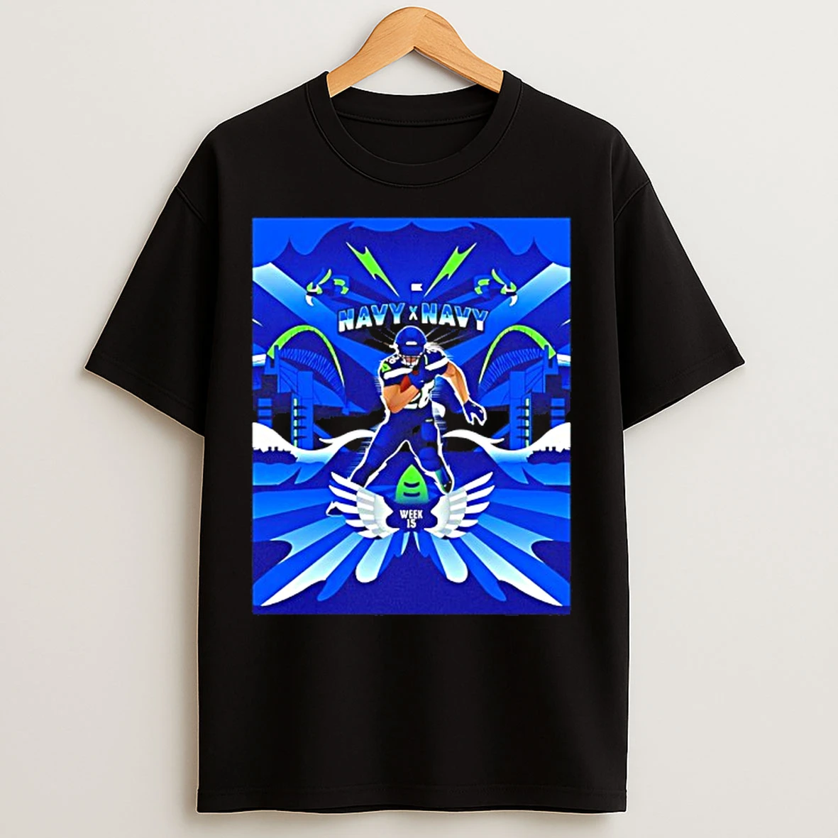Classic Zachariah Charbonnet Seahawks Navy X Navy T Shirts