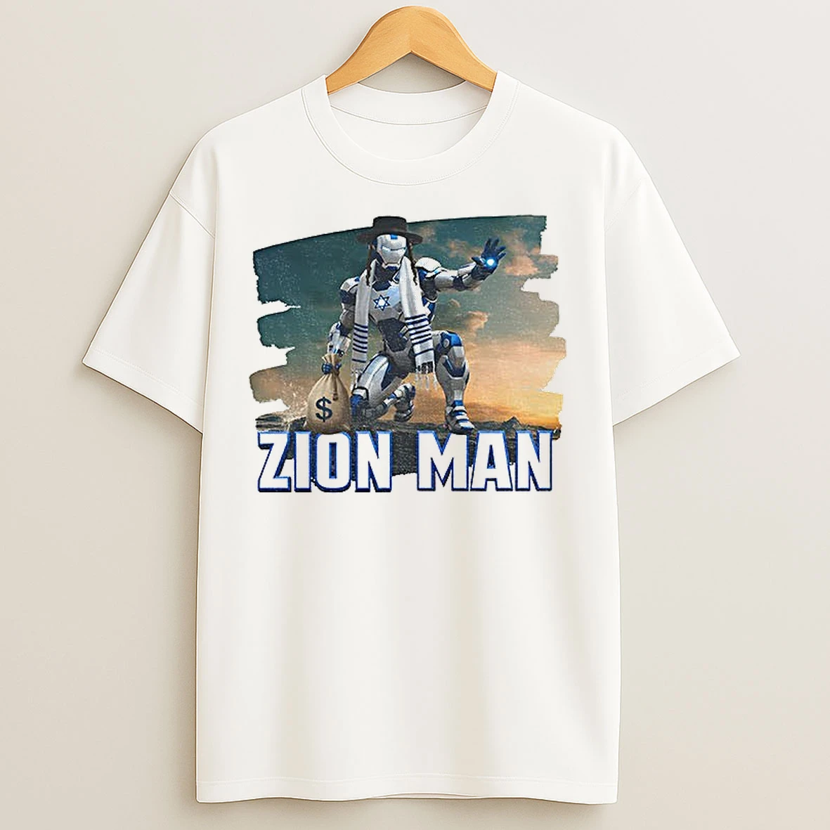 Classic Zion Man Iron Man Jewish Parody T Shirts