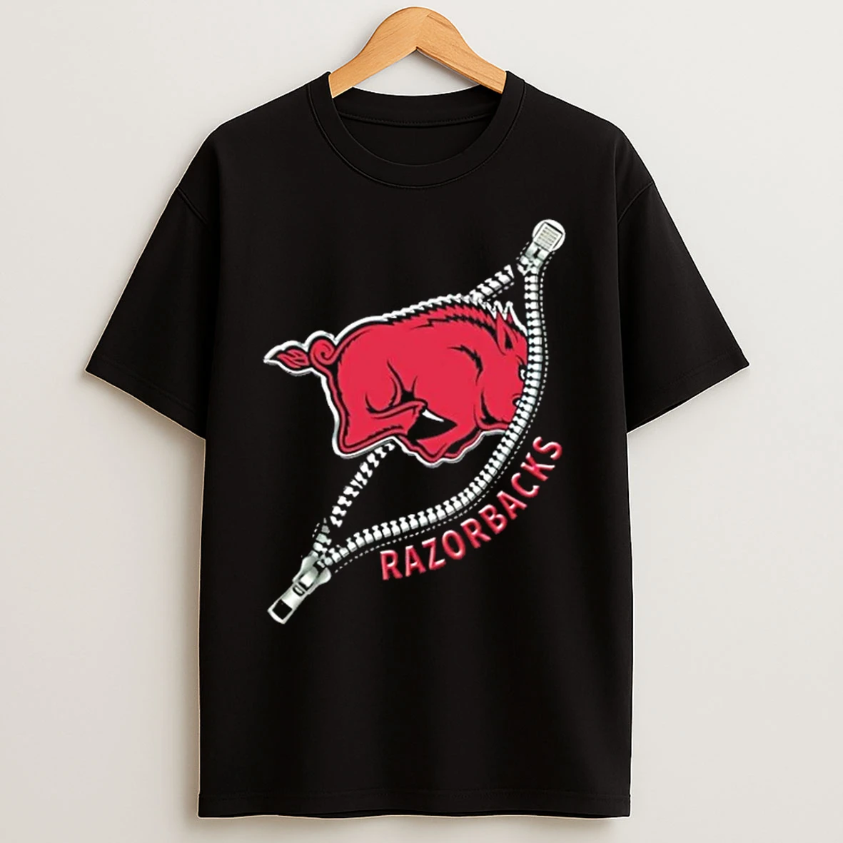 Classic Zipper X Arkansas Razorbacks Football Logo T Shirts