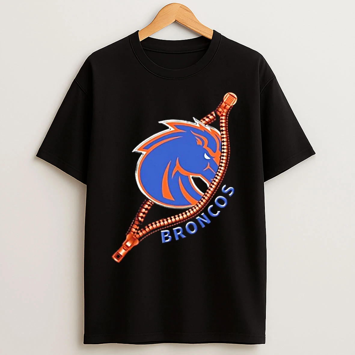 Classic Zipper X Boise State Broncos Football Logo T Shirts