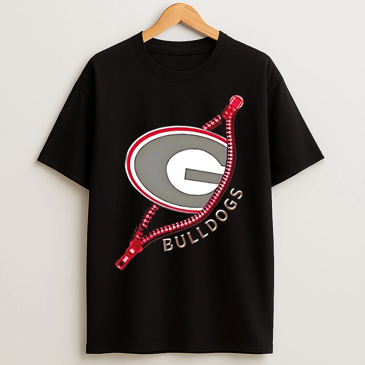 Classic Zipper X Georgia Bulldogs Football Logo T Shirts