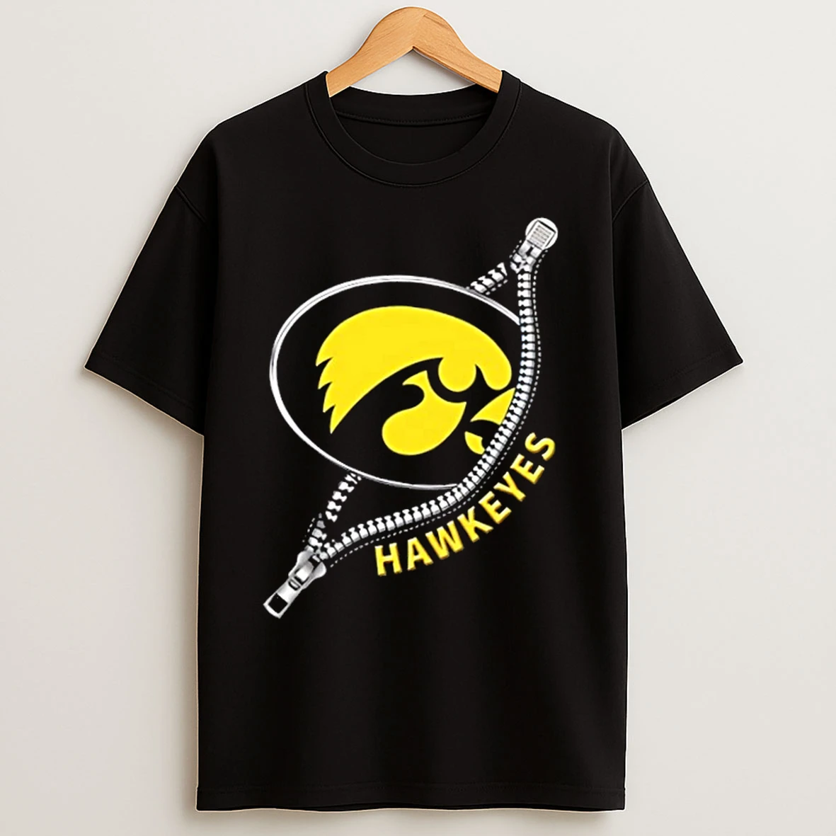 Classic Zipper X Iowa Hawkeyes Football Logo T Shirts