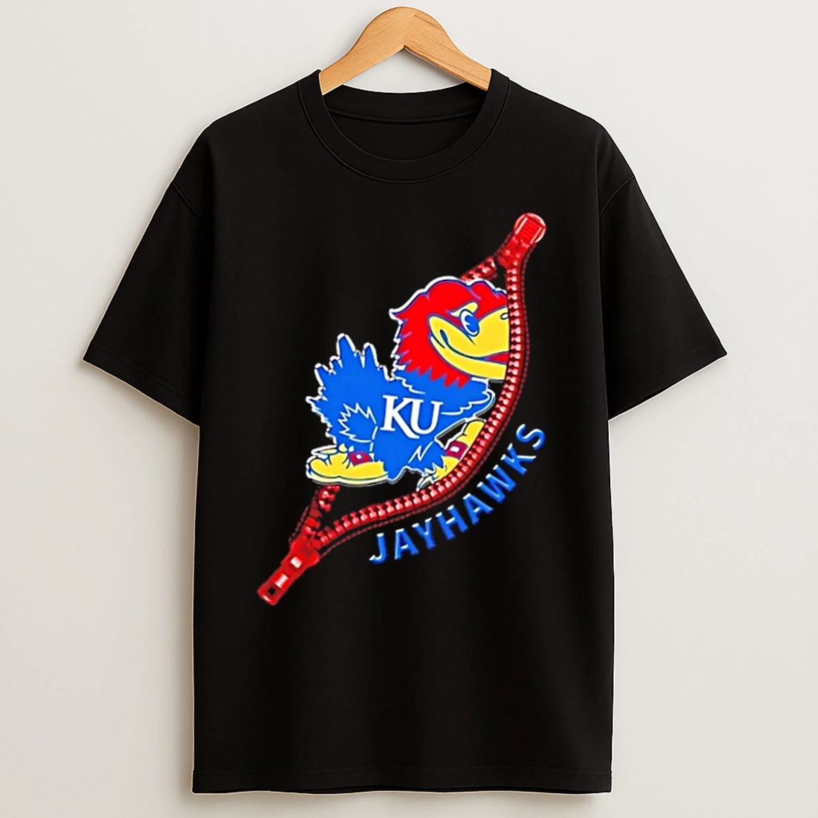 Classic Zipper X Kansas Jayhawks Football Logo T Shirts