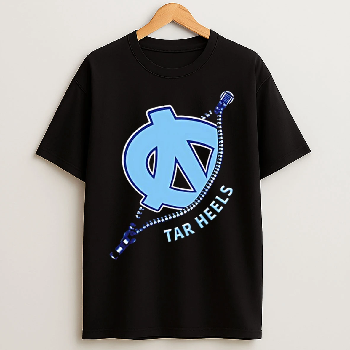 Classic Zipper X North Carolina Tar Heels Football Logo T Shirts