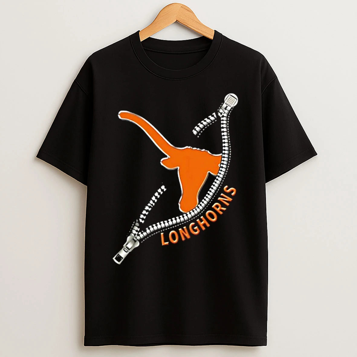 Classic Zipper X Texas Longhorns Football Logo T Shirts