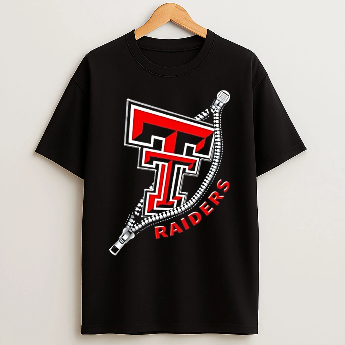 Classic Zipper X Texas Tech Red Raiders Football Logo T Shirts