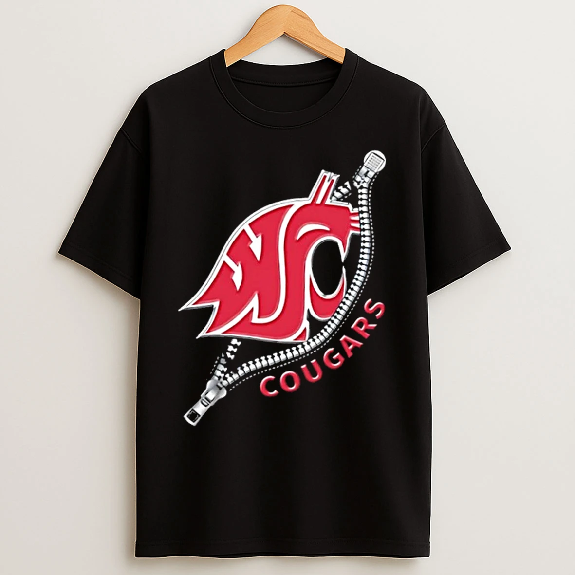 Classic Zipper X Washington State Cougars Football Logo T Shirts