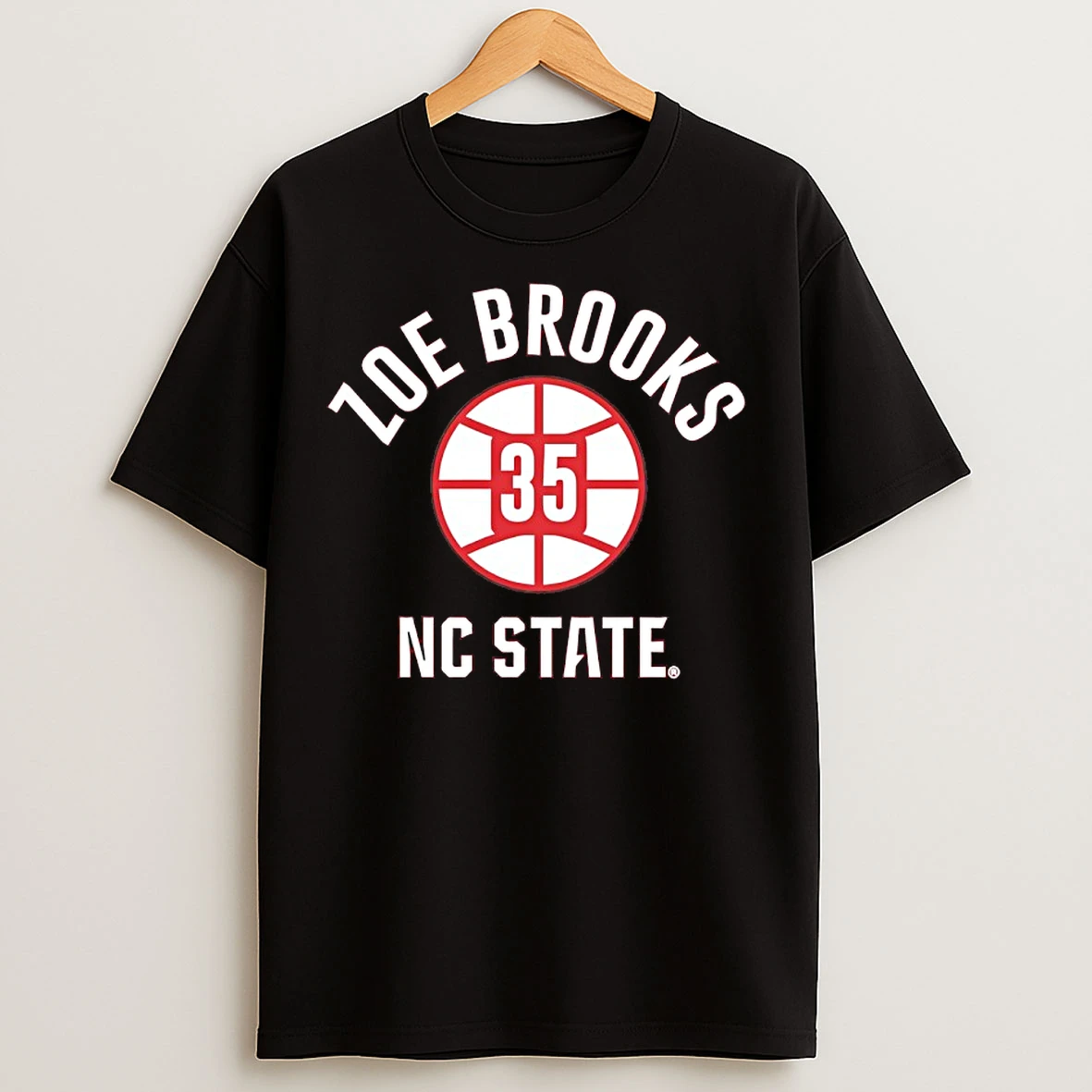 Classic Zoe Brooks 35 Nc State Basketball Name Number Ball T Shirts