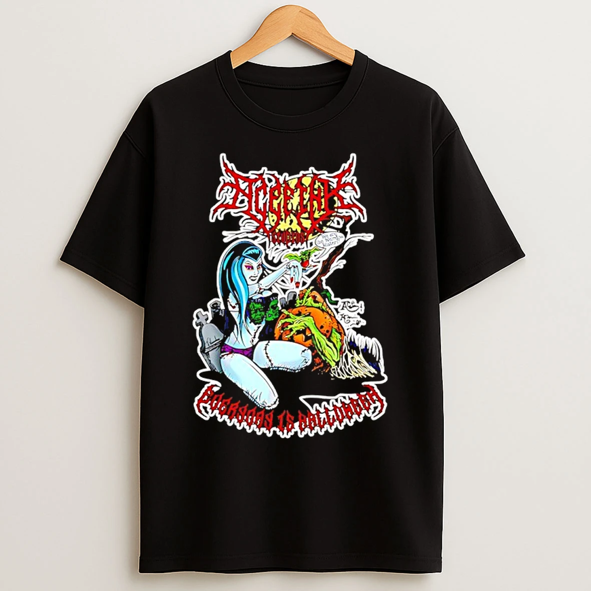Classic Zombie Pin Up Zombie Goat Cartoon T Shirts