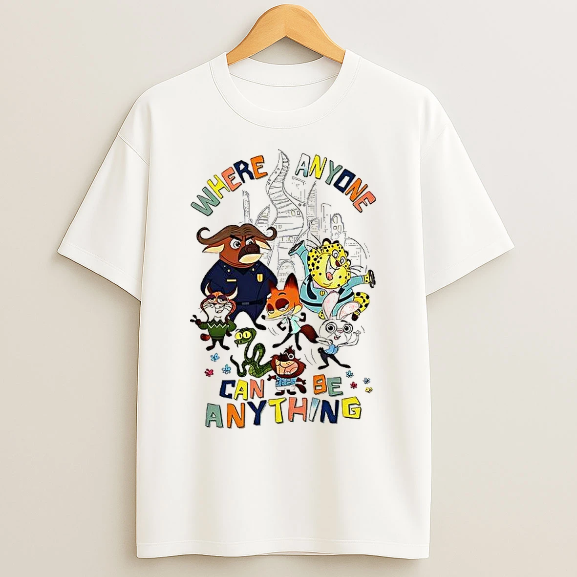 Classic Zootopia 2 Disney Chemise Party Animal Priscilla Where Anyone Can Be Anything T Shirts