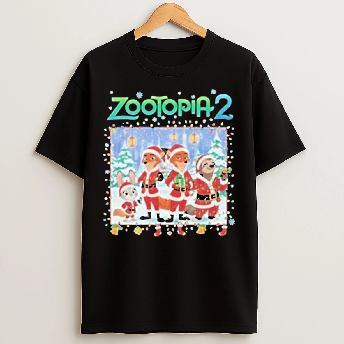 Classic Zootopia 2 Nick Wilde And Flash Holiday Christmas T Shirts