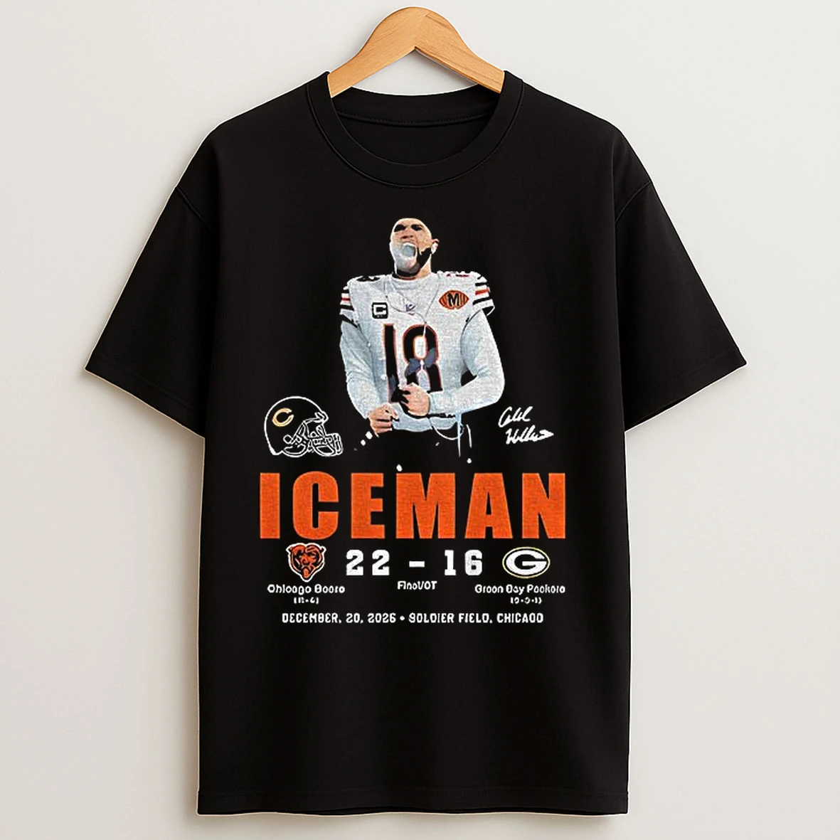 Classic Mtipbynp Ice Man Caleb Williams Chicago Bears Nfl Football 22 16 Green Bay Packers T Shirts