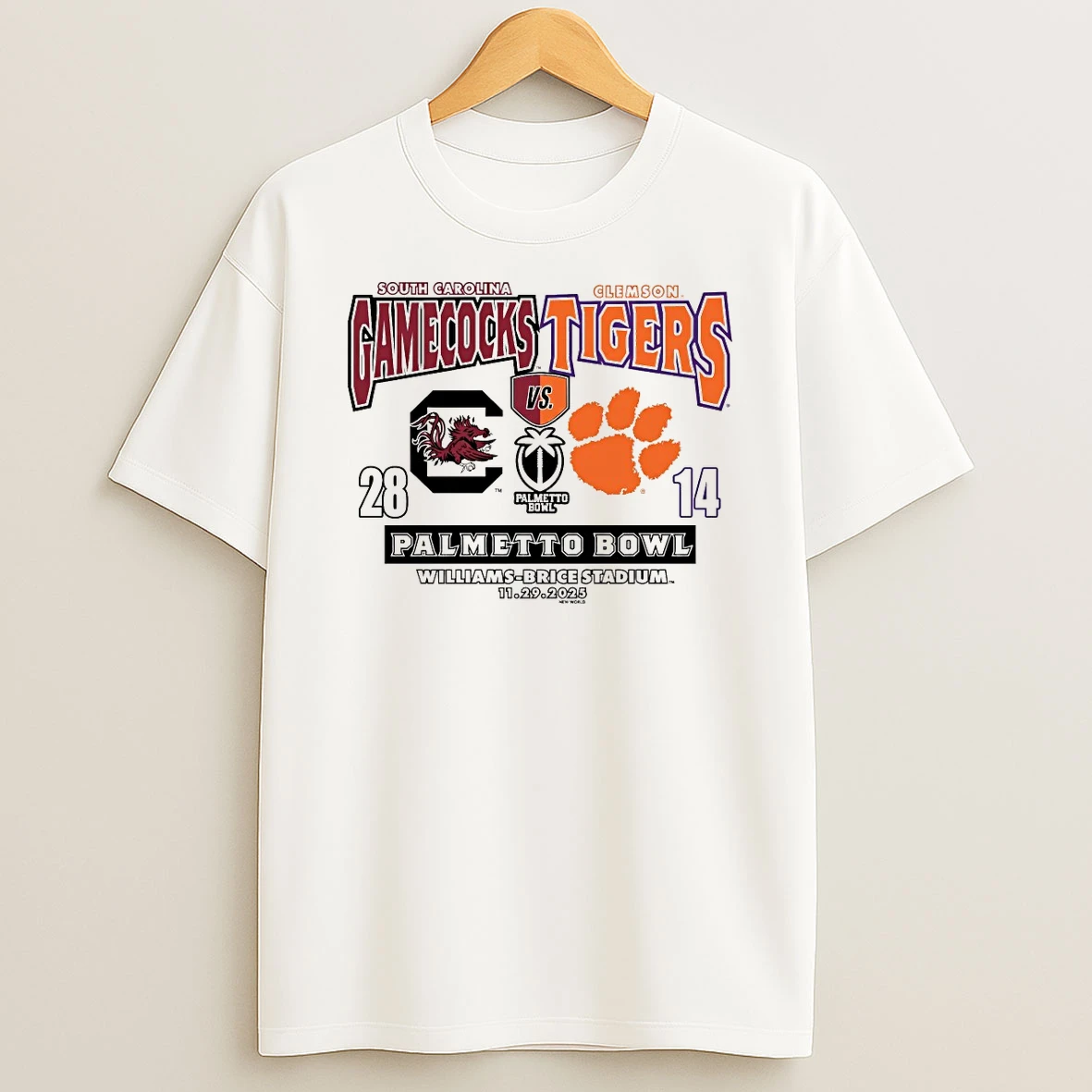 Clemson Tigers 28 14 South Carolina Gamecocks 2025 Palmetto Bowl Williams Brice Stadium 11 29 2025 Shirts