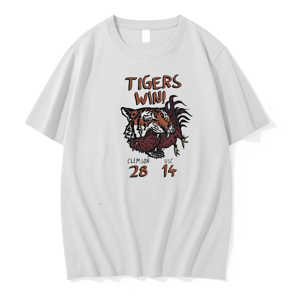 Clemson Tigers 28 14 South Carolina Gamecocks 2025 Tigers Win Mascot Shirts