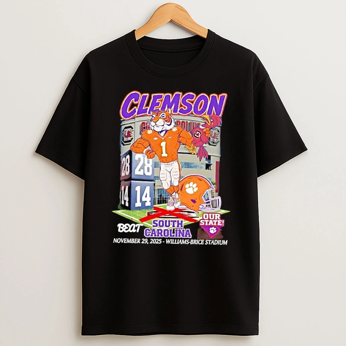 Clemson Tigers Beat South Carolina Gamecocks Williams Brice Stadium Shirts