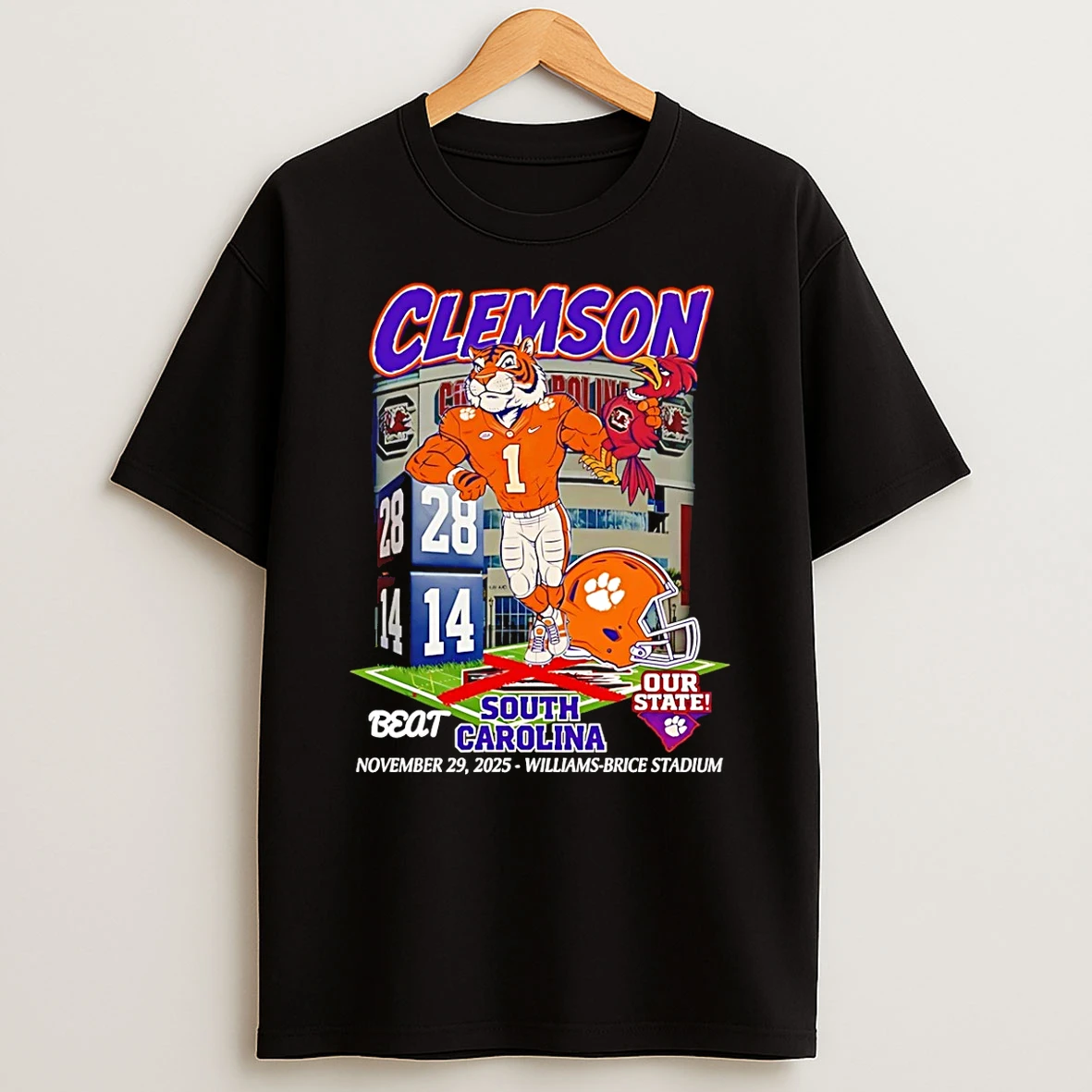 Clemson Tigers Beat South Carolina Our State 2025 Mascot Shirts
