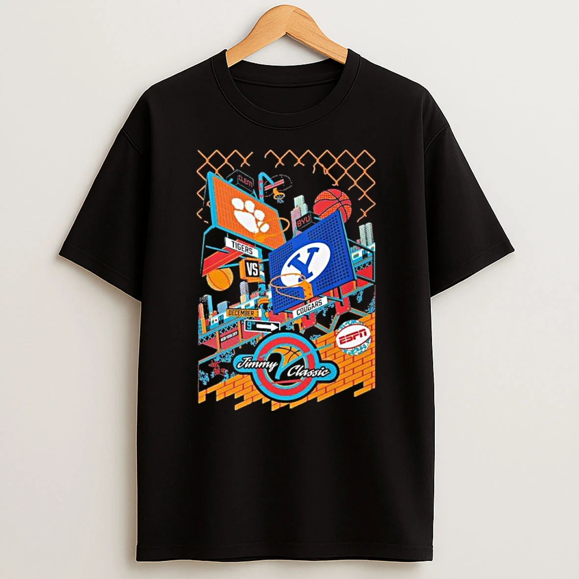 Clemson Vs Byu 2025 Jimmy V Classic Basketball Shirts