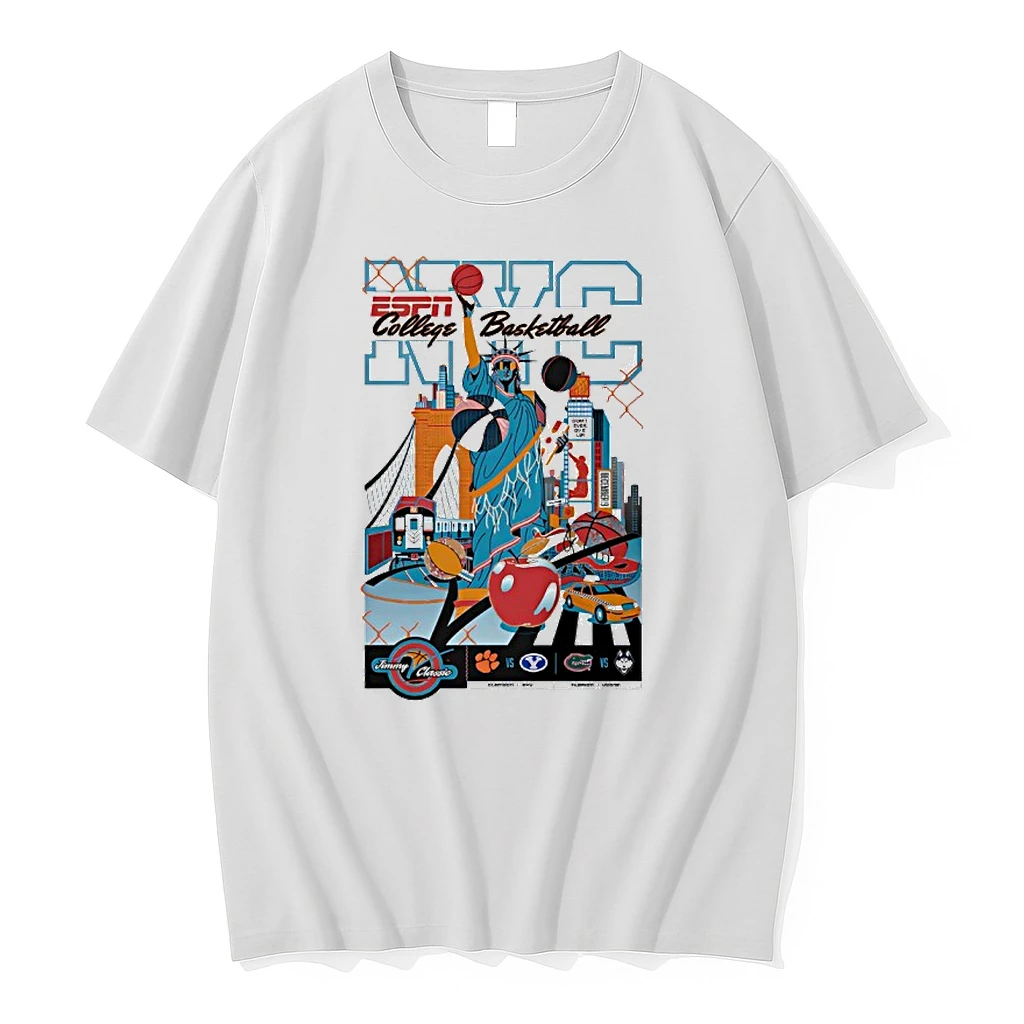Clemson Vs Byu 2025 College Basketball Jimmy V Classic Nyc Graphic Shirts