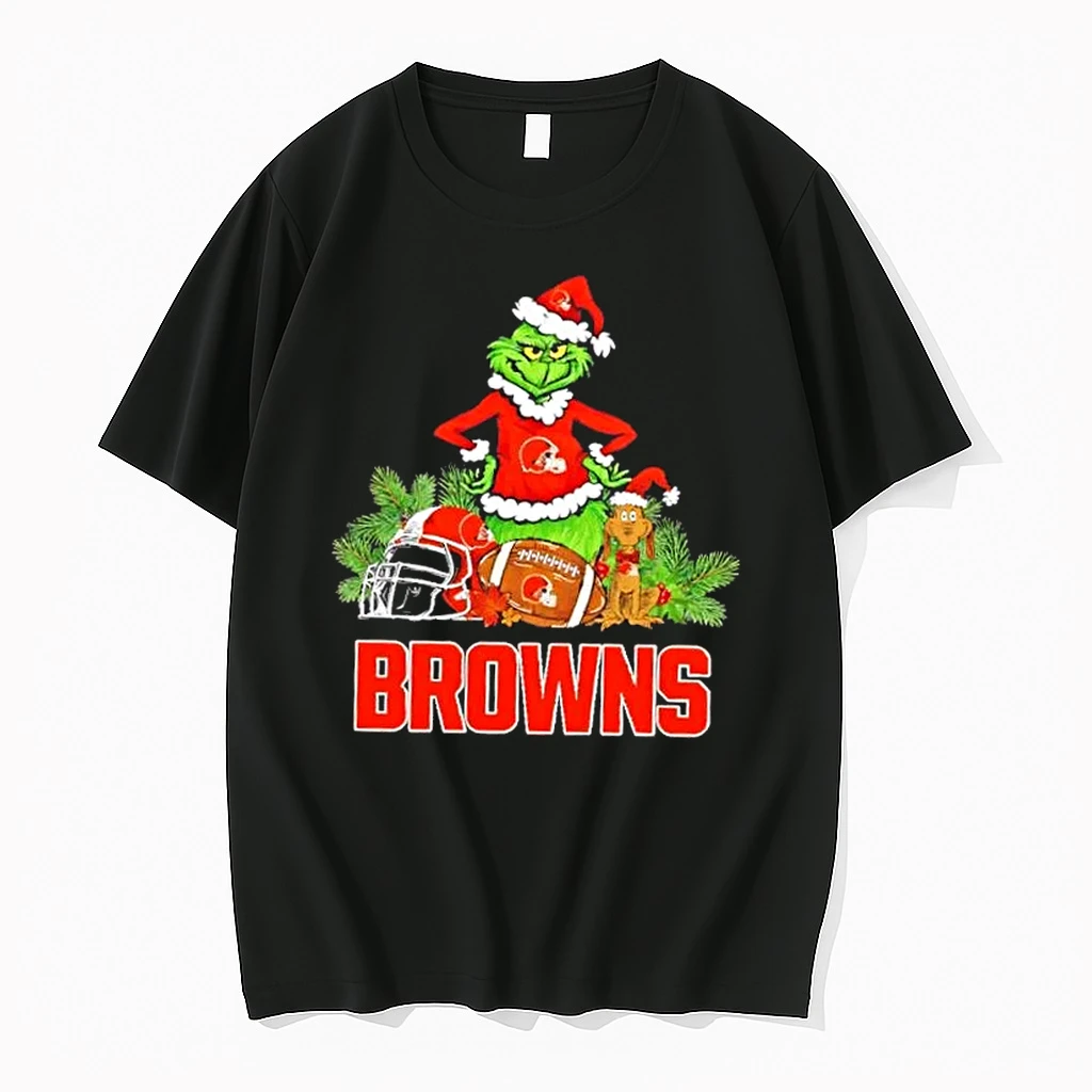 Cleveland Browns Football X Grinch Merry Christmas Graphic Shirts