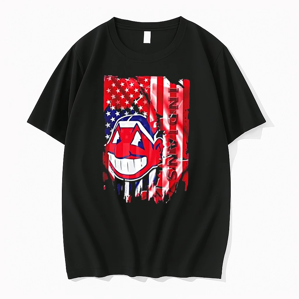 Cleveland Indians Baseball X American Flag Shirts