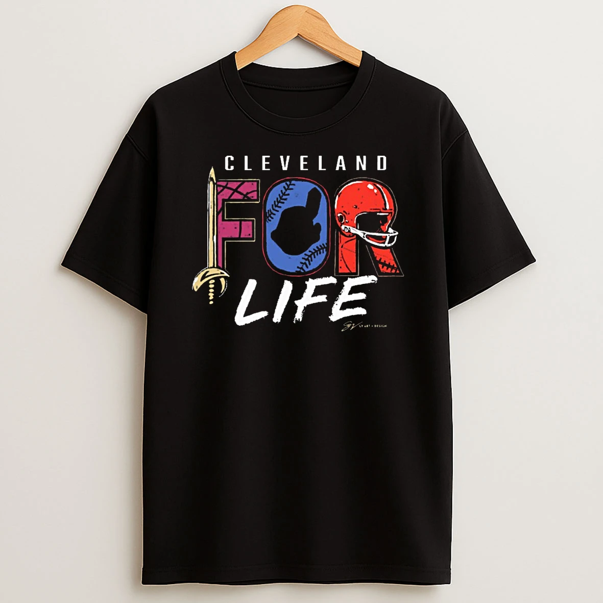 Cleveland Sports For Life Cleveland Guardians And Cleveland Browns Logo Shirts