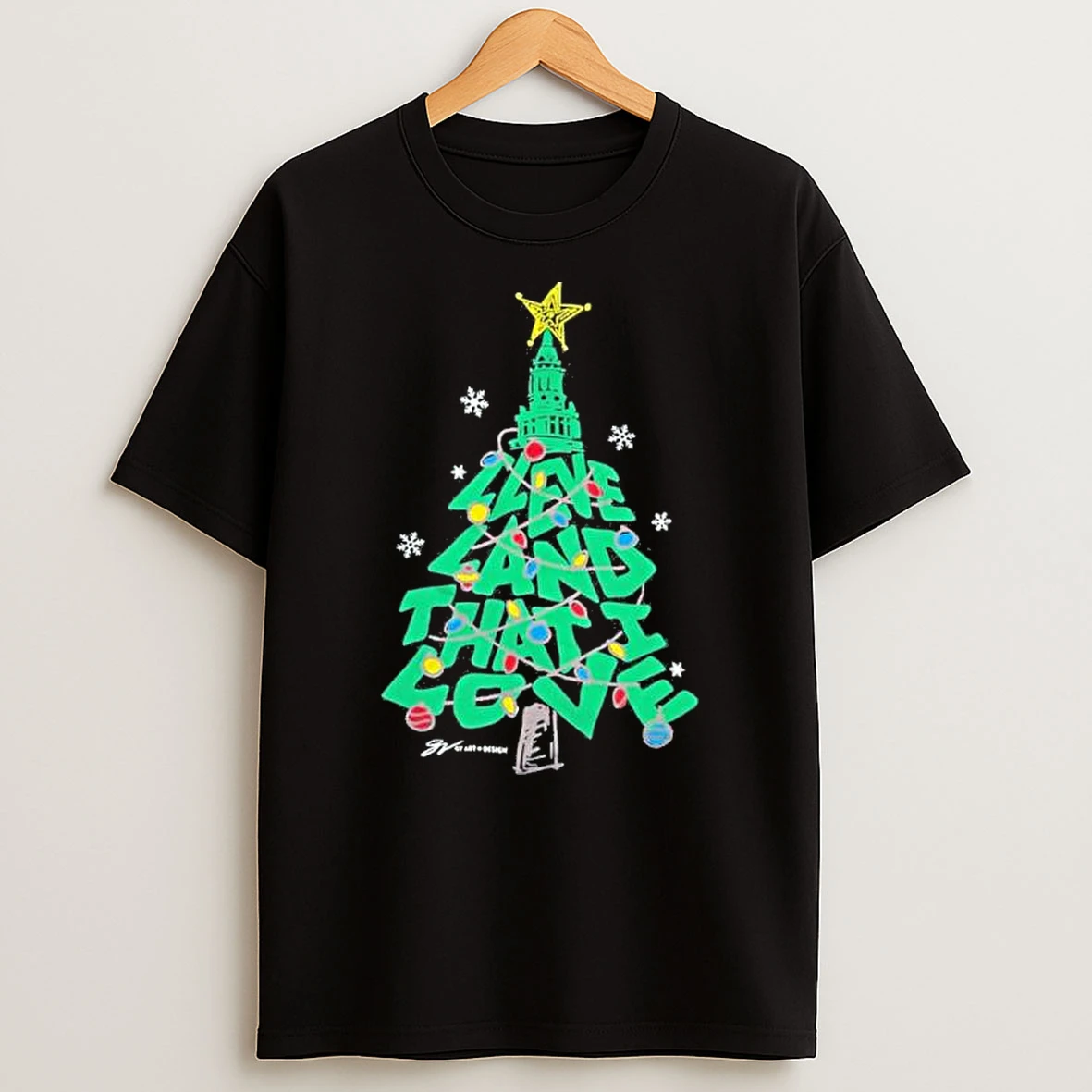 Cleveland That I Love Christmas Tree Holiday Shirts